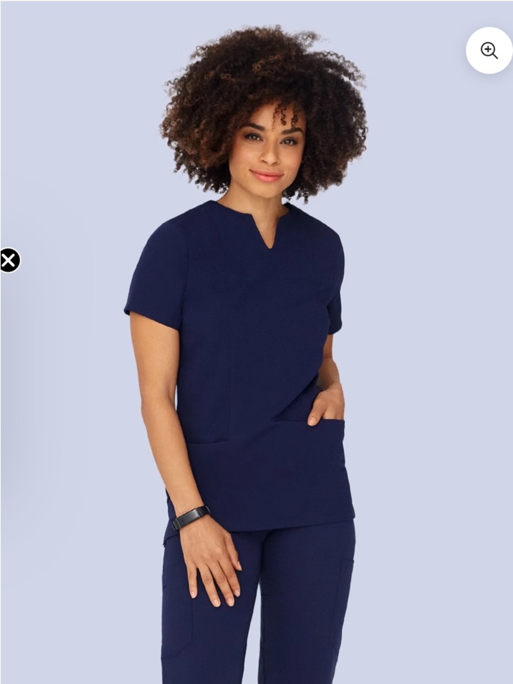 Mandala women’s large navy scrub top